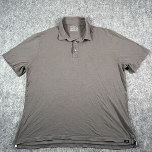 Faherty Isle Polo Shirt Mens 2XL Gray Organic Cotton Casual Office Work Golf